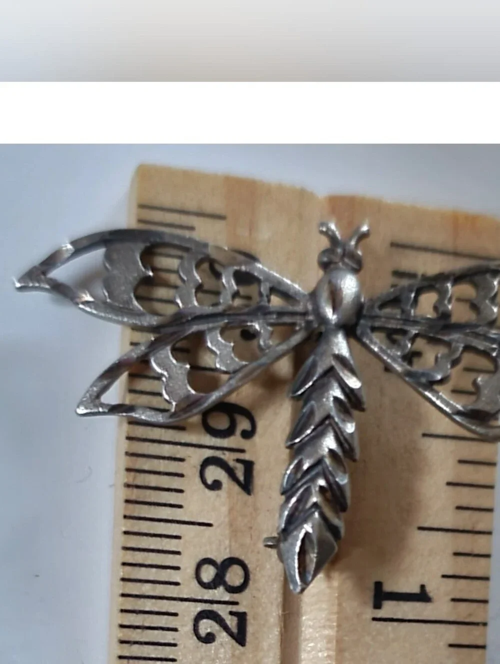 Dragonfly Fly Insect Brooch 925 Stetlimg Silver VTG Shube